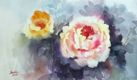 Sadia Arif, 08 x 14 Inch, Water Color on Paper,  Floral Painting, AC-SAD-003